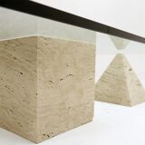 Table basse en travertin du milieu du siècle