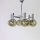Six-light brass chandelier Italy 1960s