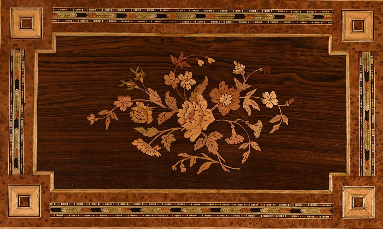 Small Living Room Table in Rosewood and Amboyna Burl, Louis XVI style, Napoleon III period – Mili