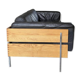 3-seater designer leather sofa