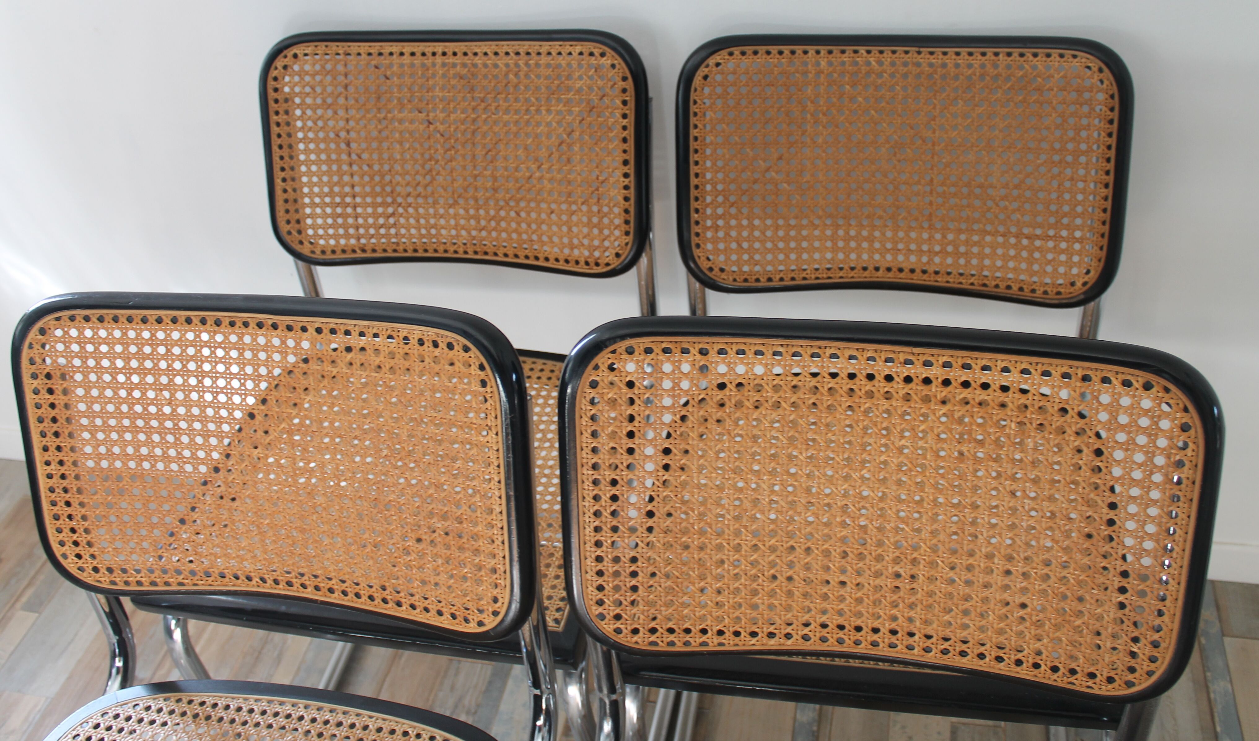 Lot de 4 chaises Cesca B32 par Marcel Breuer