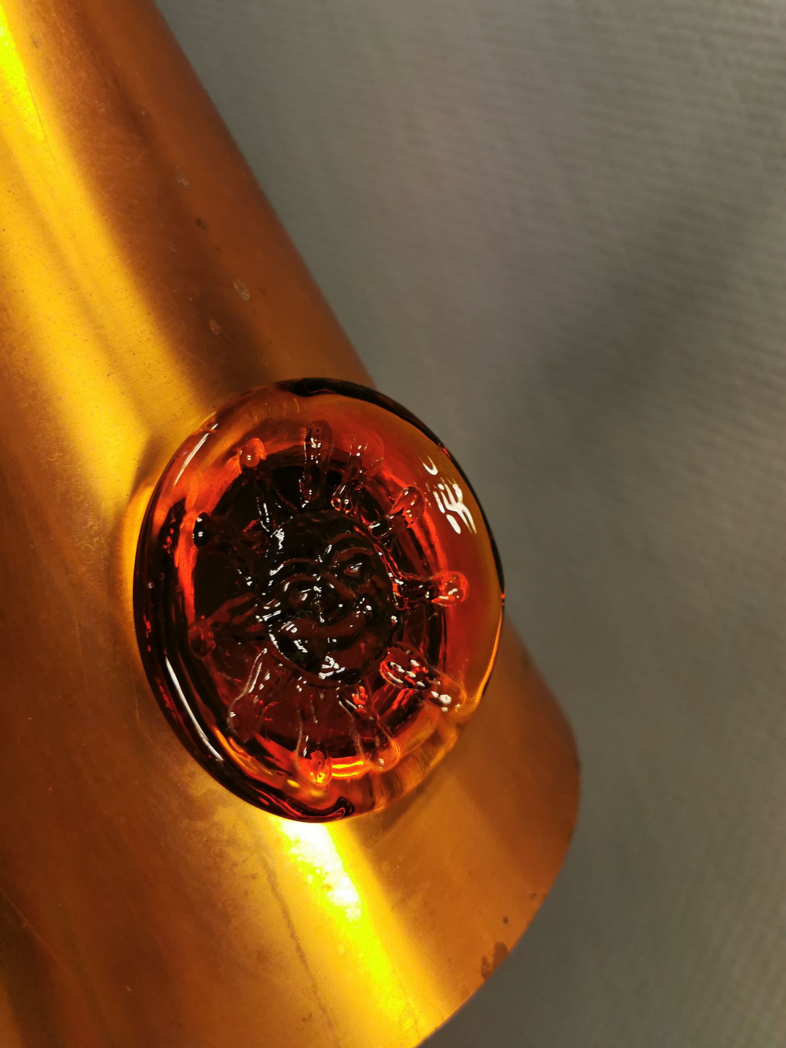 Hanging lamp, model Struten in copper by Erik Höglund & Hans Bergström for Ateljé Lyktan Sweden 1960