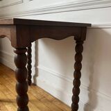 Antique beaded wood side table