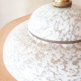 White opaline glass Clichy lamp, vintage pendant light