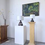 Paire de lampes céramiques forme libre triangle