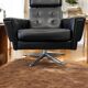 Vintage black armchair / chaise longue with star base