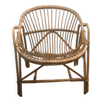 Fauteuil corbeille rotin