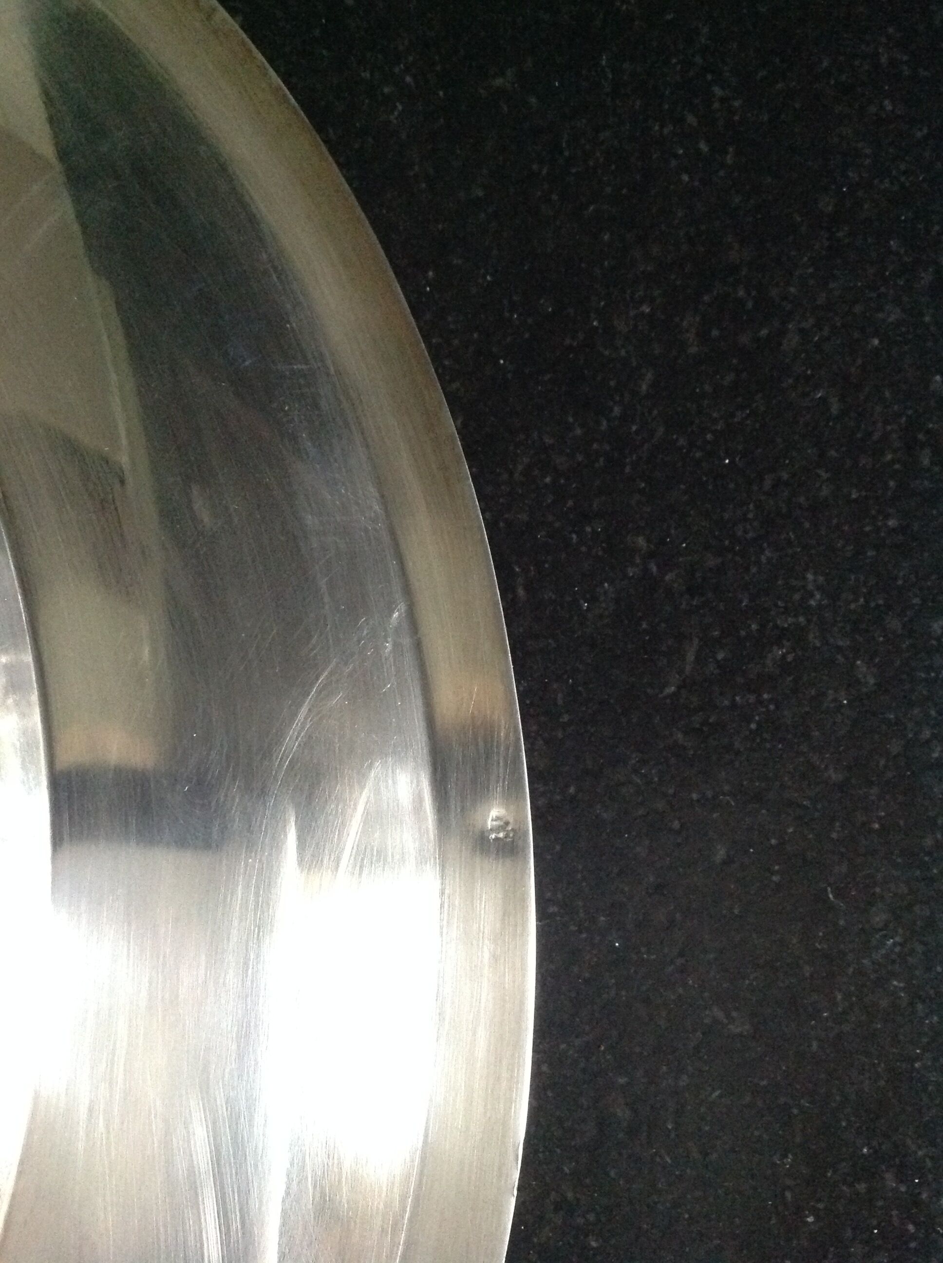 Old silver metal dish, beaded finish