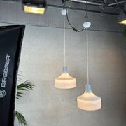 Suspensions opaline vintage – bleu pastel
