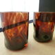 Set of 4 whiskey glasses in blown glass