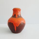 Carstens vase in brown-orange, Mid Century handle vase, Carstens Tönnieshof jug vase