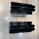 Black magazine holder "Kartell" by Giotto Stoppino, Italy 1970