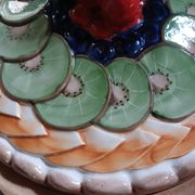 Antique pie dish in slipware