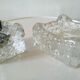 Lighter and ashtray in frosted glass Kalmar design 70s