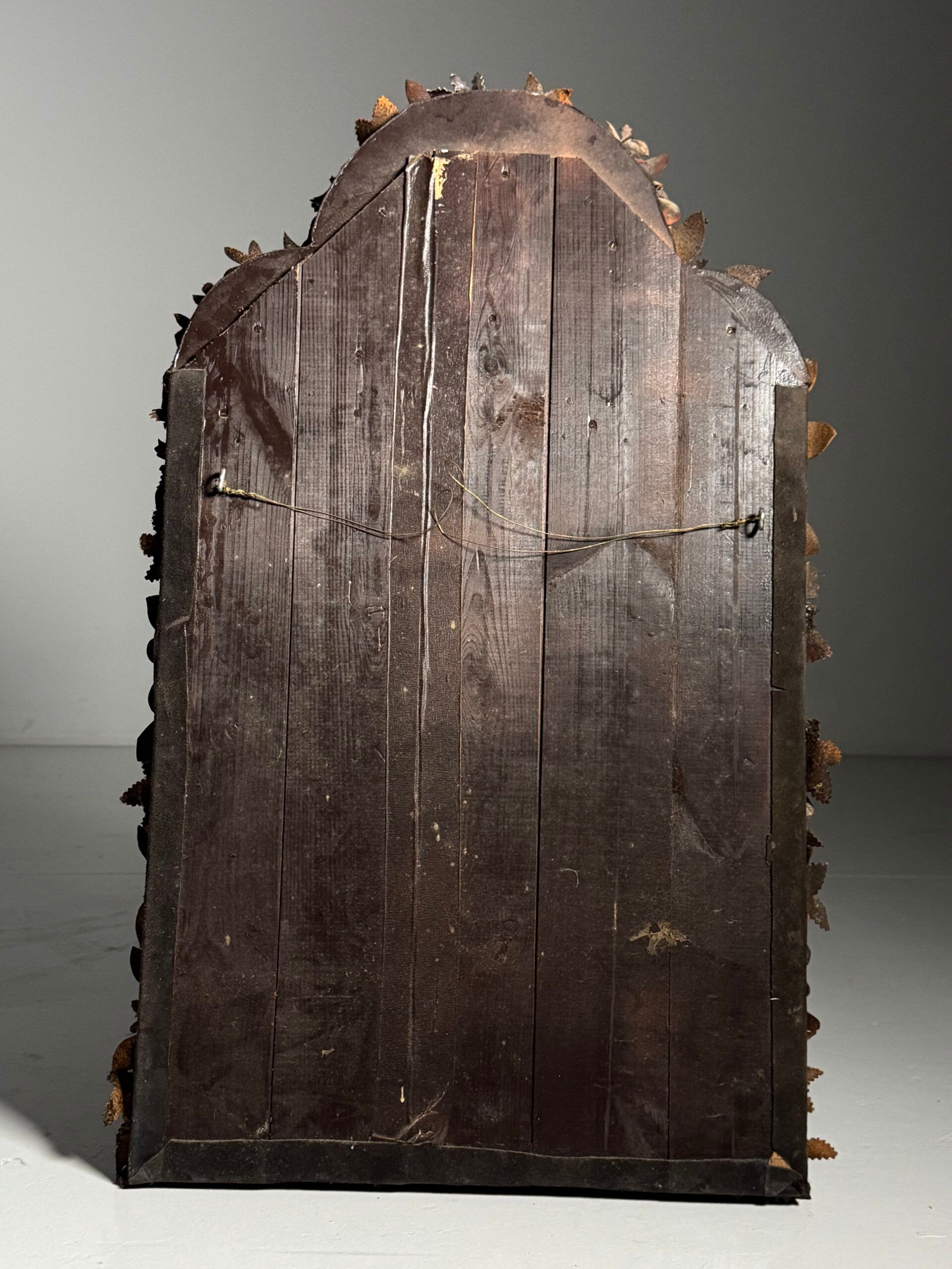 English folk art mirror leather