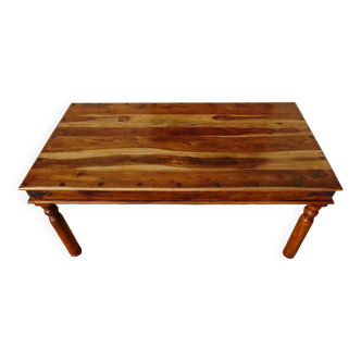 Table rectangulaire en bois exotique, 8 personnes