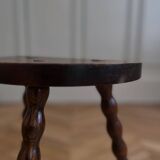 Tabouret tripode brutaliste dans le goût de Charles Dudouyt