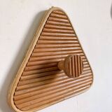 Patère murale en rotin moderne du milieu du siècle