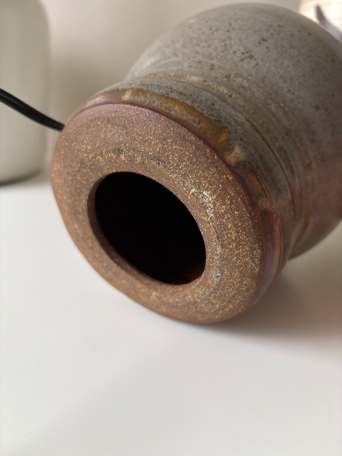 Lamp base in stoneware