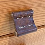 Antique 3 Drawer Chest of Drawers - Pitchpin and Leather - Vintage 70's - Scandinavian Style
