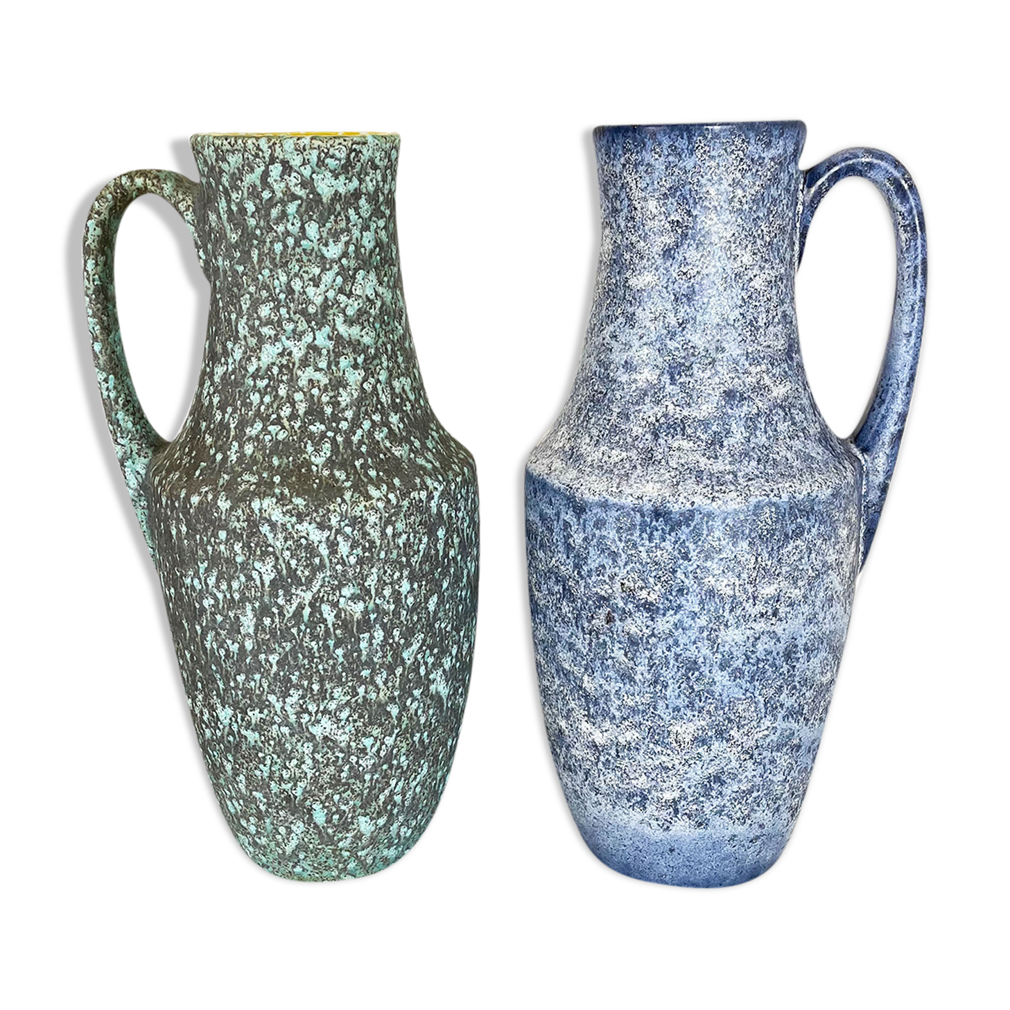 Set of Two Pottery Fat Lava "Supercolor" Vases by Scheurich Germany WGP