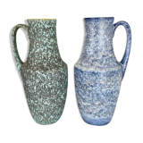 Set of Two Pottery Fat Lava "Supercolor" Vases by Scheurich Germany WGP
