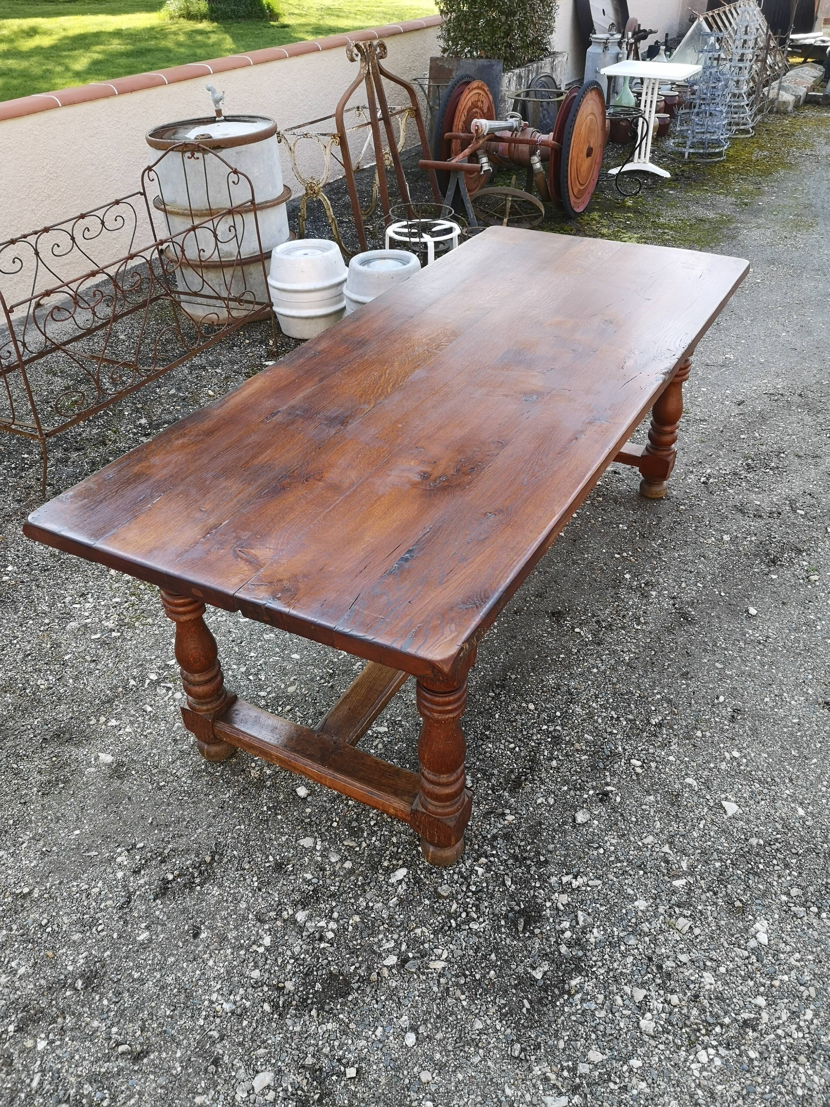 Solid oak farmhouse table