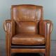 Striking modern design armchair made of high-quality sheepskin leather