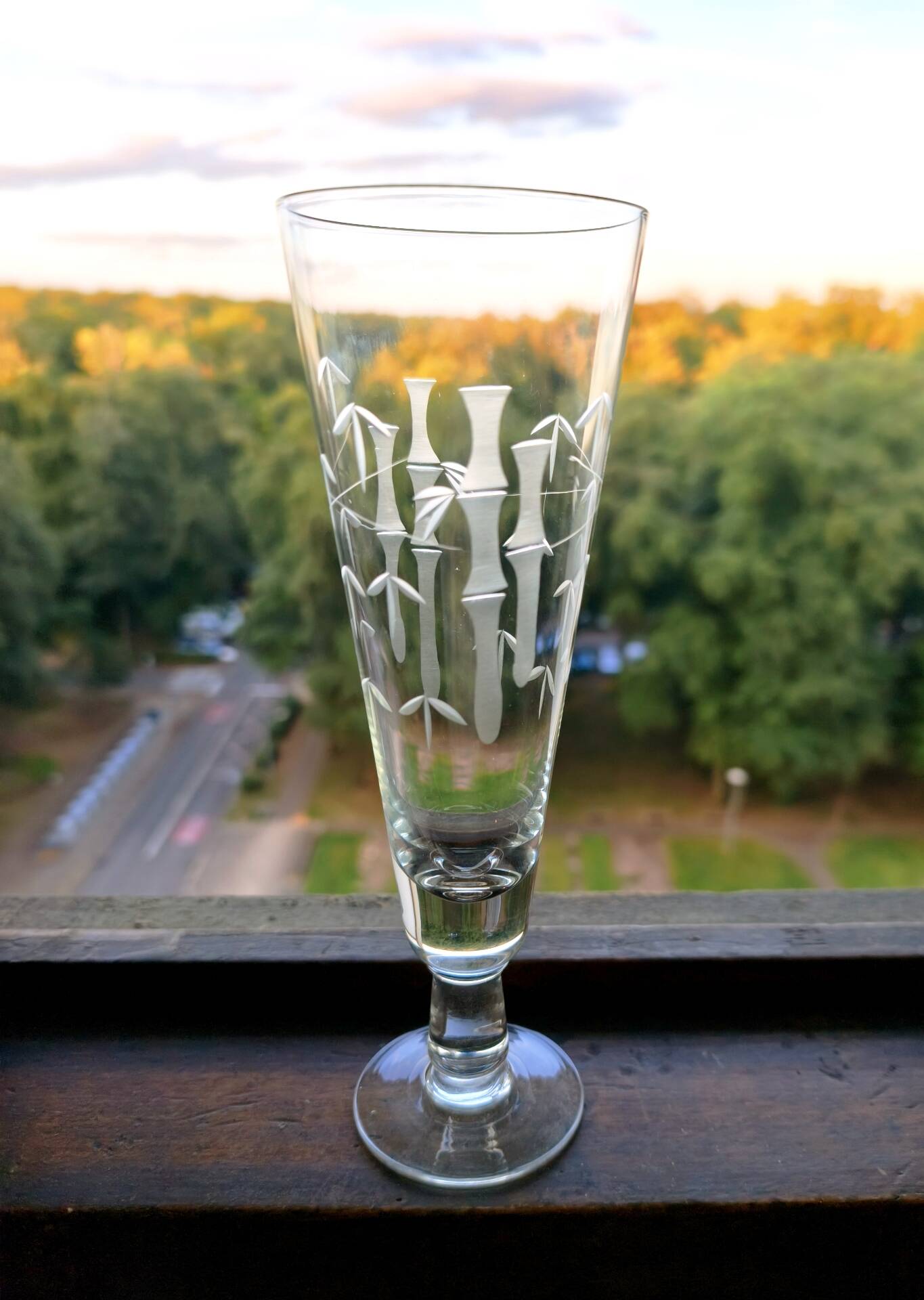 6 vintage bamboo beer glasses from the 1960s, Noritake Sasaki style.