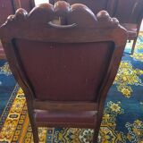 Series of 6 Louis XV armchairs in mahogany and leather