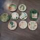 Set of 9 dishes and majolica asparagus plates from different manufactures