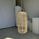 Large lantern-shaped rattan pendant lamp H50 D24