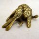 Petite sculpture presse-papier Oiseau mort en bronze / laiton doré