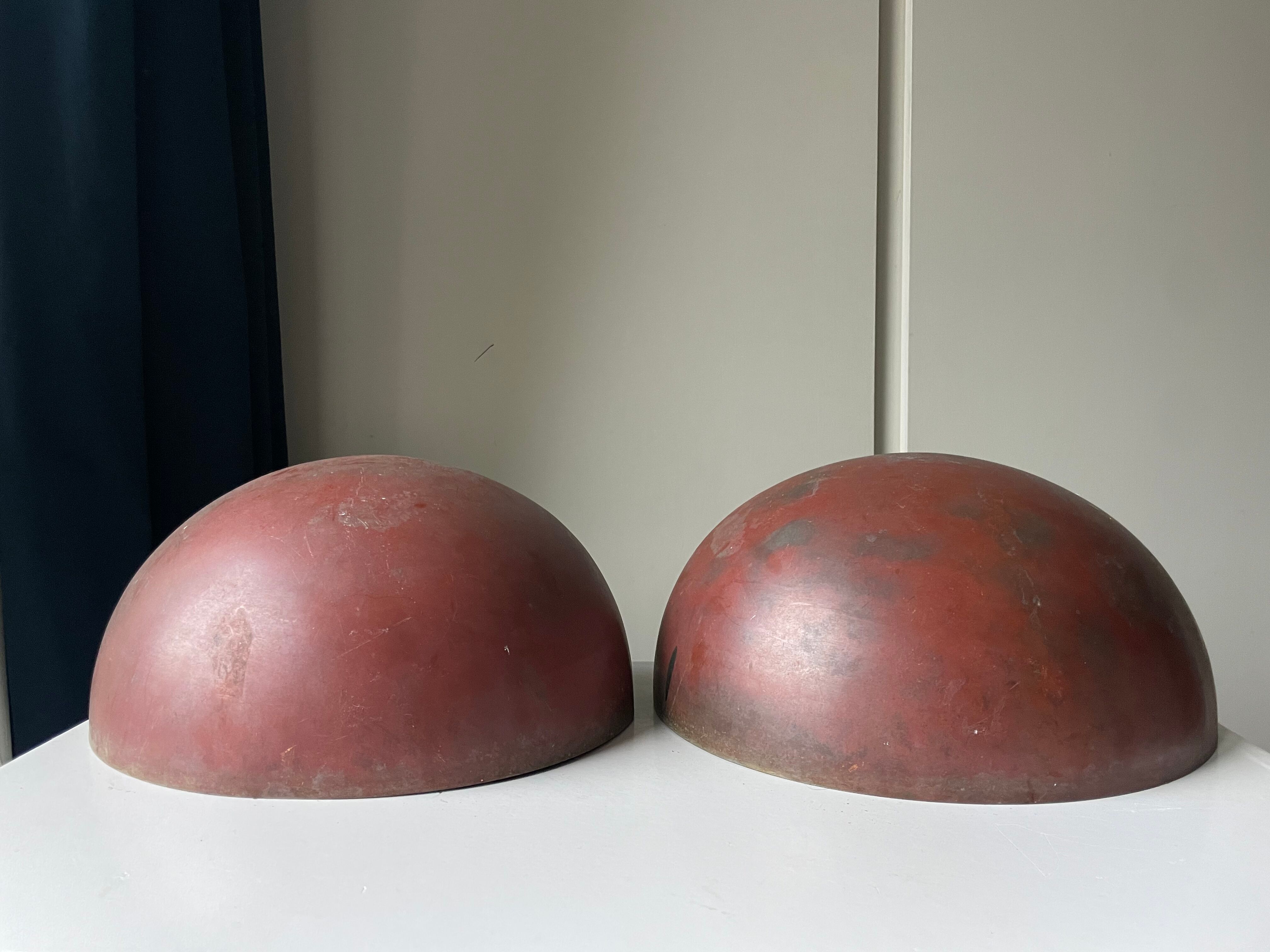 Pair of danish copper vintage outdoor wall lamps