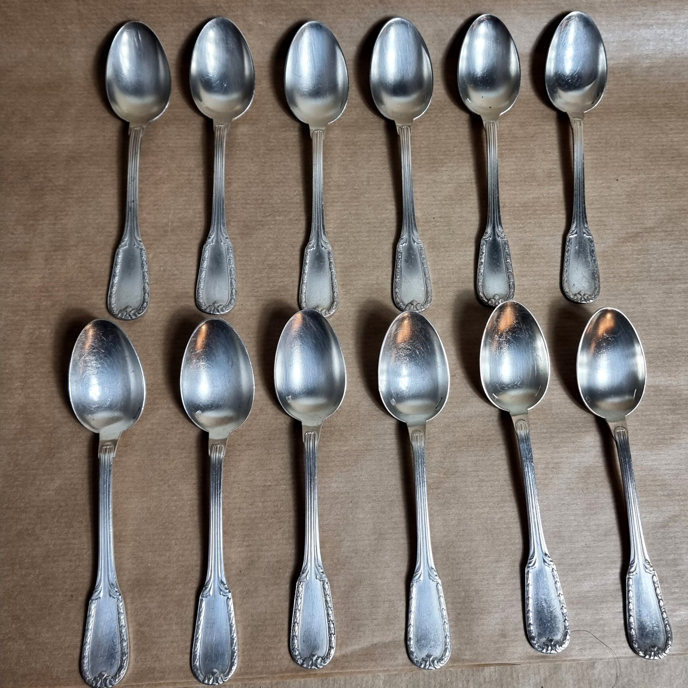Set 12 small spoons silver metal debu xxe