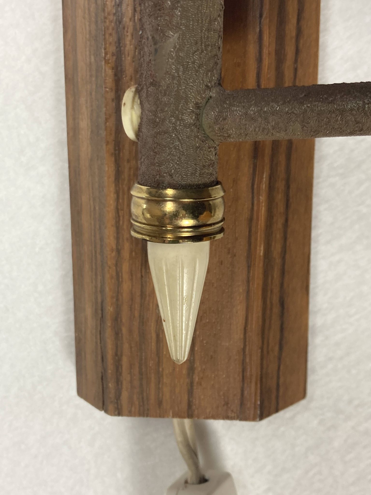 teak and metal midcentury swing arm wall lamp, Dutch 1960s