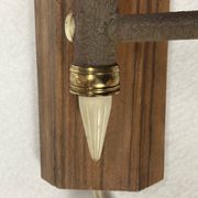 teak and metal midcentury swing arm wall lamp, Dutch 1960s