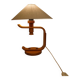 Mid-century modern sculptural table lamp in pine, 1970s.