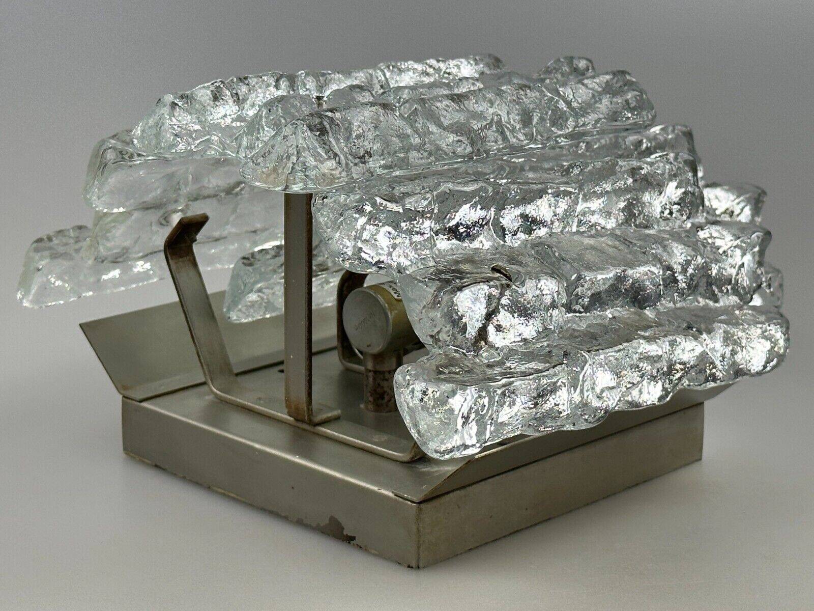 60s 70s wall lamp J.T. Kalmar Austria Ice Glass Wall Sconce Space Age