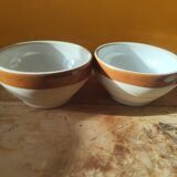 Set of 2 small stoneware bowls from Digoin, rustic serving bowls