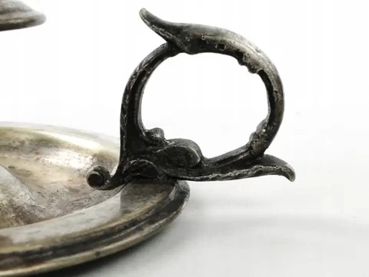 Eclectic chamberstick, silver-plated brass, Poland, early 20th century