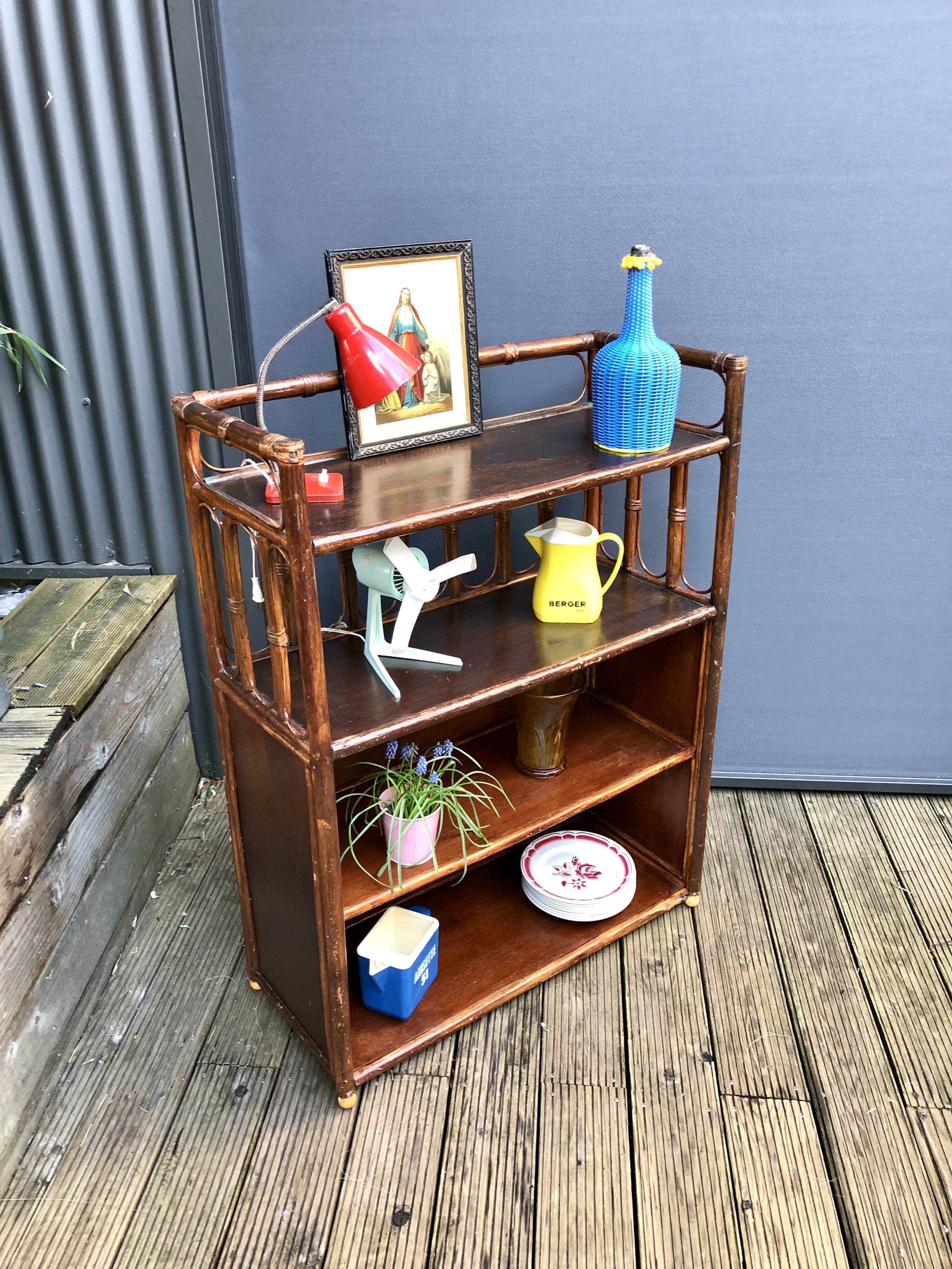 Rattan shelf