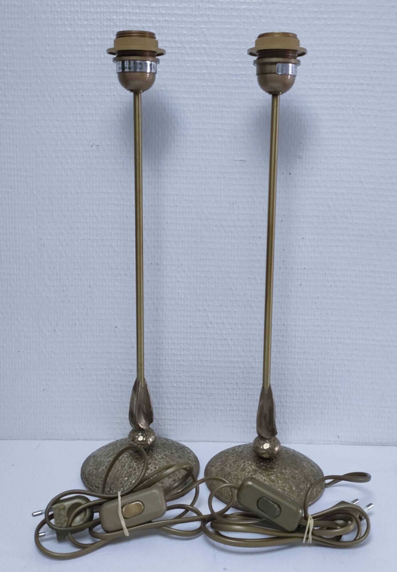 Pair of brass lamp bases Delmas design 90s