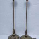 Pair of brass lamp bases Delmas design 90s