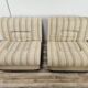 Fauteuils italiens du milieu du siècle en bois et tissu
