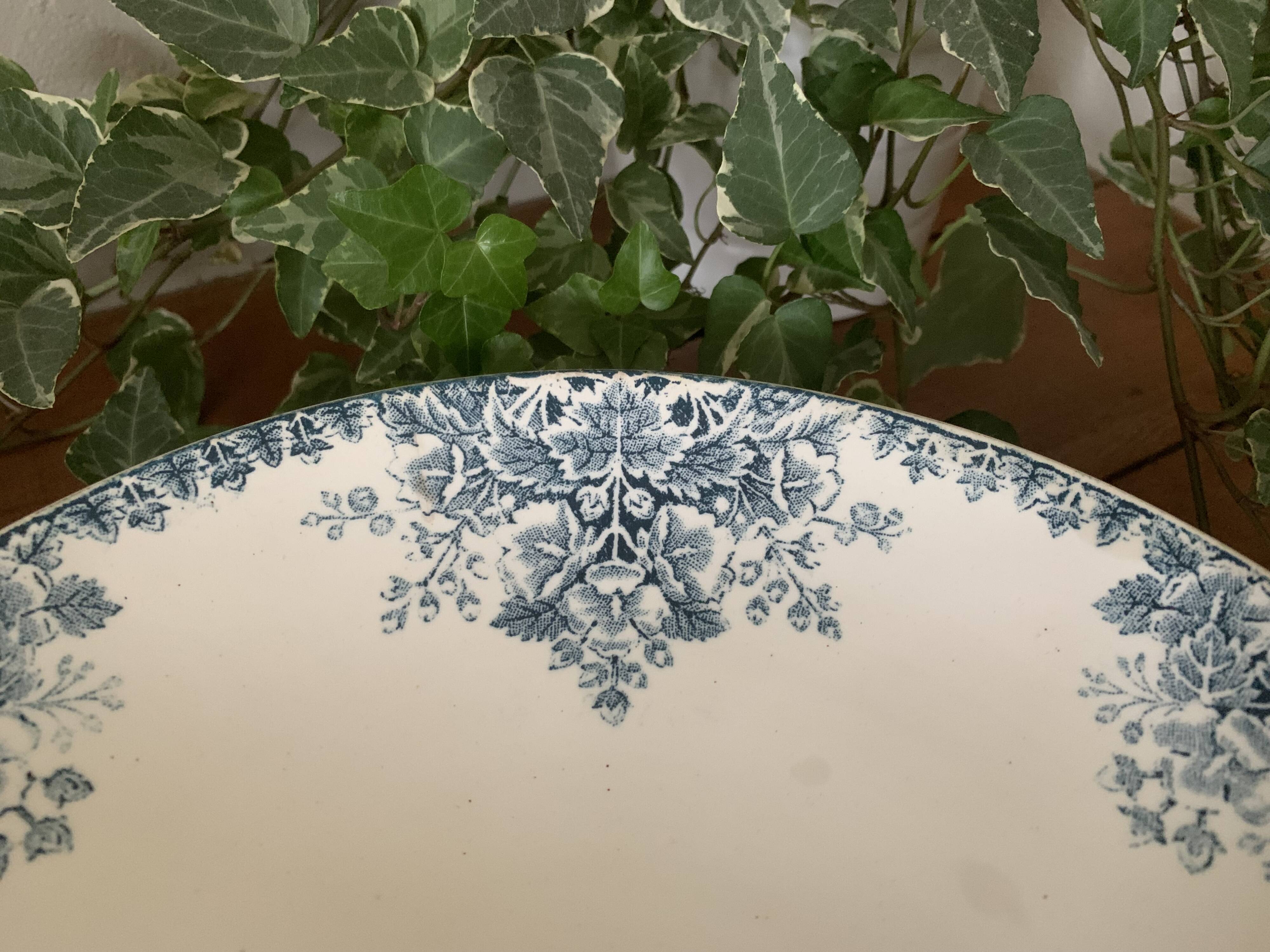 Antique earthenware compotier by Clairefontaine L.G.