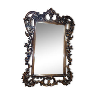 Miroir bois sculpté en merisier 100x75cm