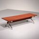 Italian teak and steel elegance bench from the 1960s