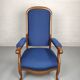 Armchair voltaire blue fabric