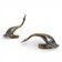 Set of 2 silver-plated and brass ducks